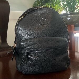 Tory Burch Pebbled Black Backpack